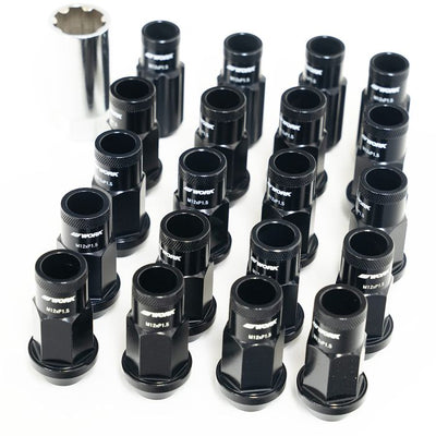 WORK Wheel Nuts and Locking Nuts Set M12X1.25 - Open end - Black