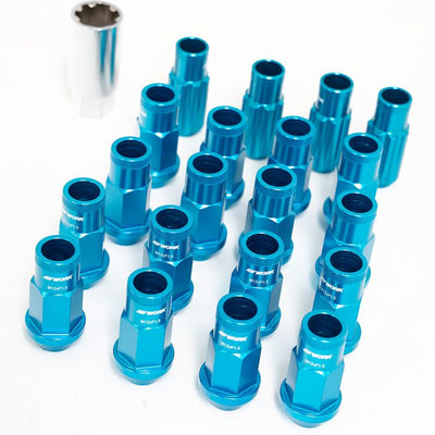 WORK Wheel Nuts and Locking Nuts Set M12X1.25 - Open end - Blue
