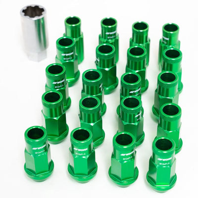 WORK Wheel Nuts and Locking Nuts Set M12X1.25 - Open end - Green